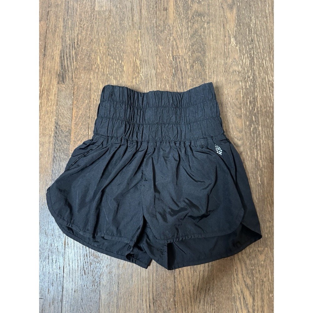FP Movement The Way Home High-Waist Athletic Shorts Black Size Small S Smocked